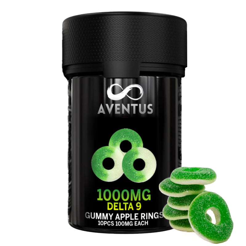 Delta-9 Apple Rings, 1000MG Per Bottle 10 Gummies 100MG Each