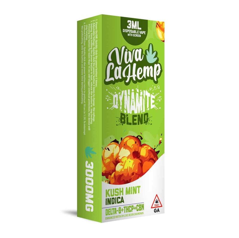 Viva La Hemp 3ML Disposable Vape – Dynamite Blend 3000mg - kush Mint