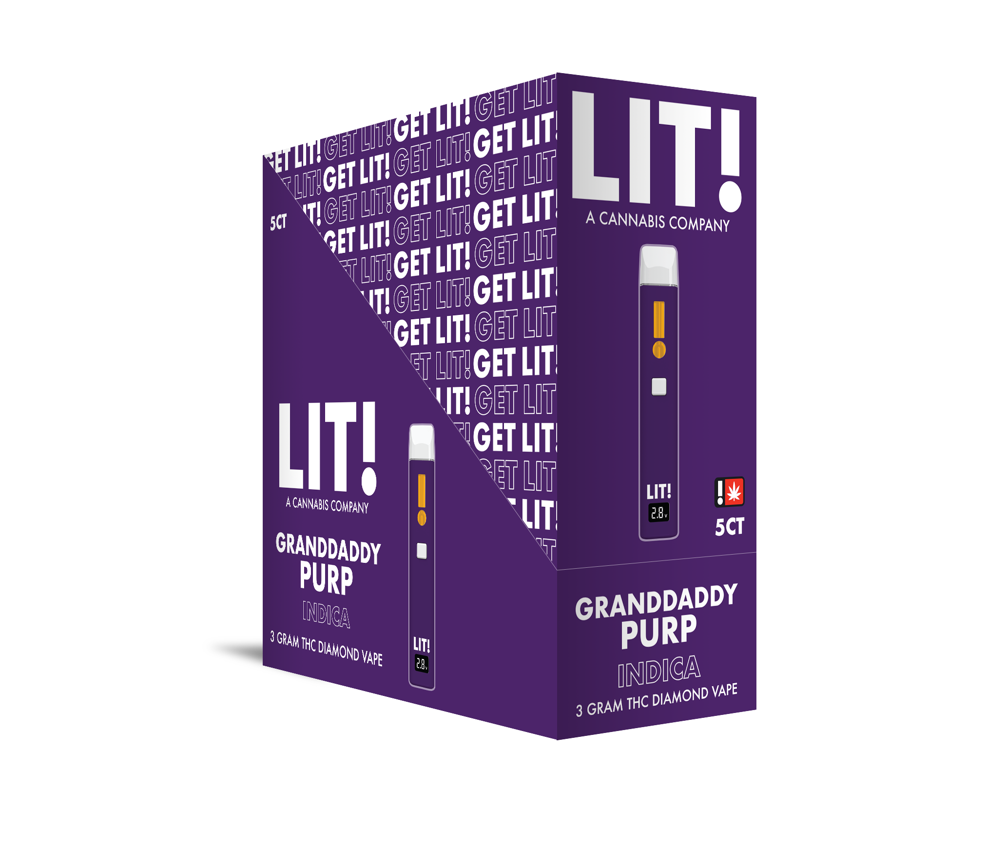 LIT! THC DIAMOND DISPOSABLE VAPE PEN, 3G GRANDDADDY PURP INDICA LIT! THC DIAMOND DISPOSABLE VAPE PEN, 3G GRANDDADDY PURP INDICA