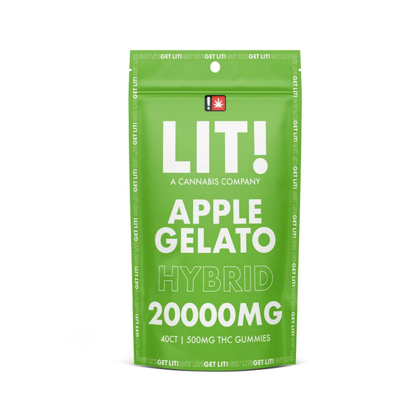 LIT THC Gummies 20000MG-Pack of 1 | 40 Count - Apple Gelato Hybrid