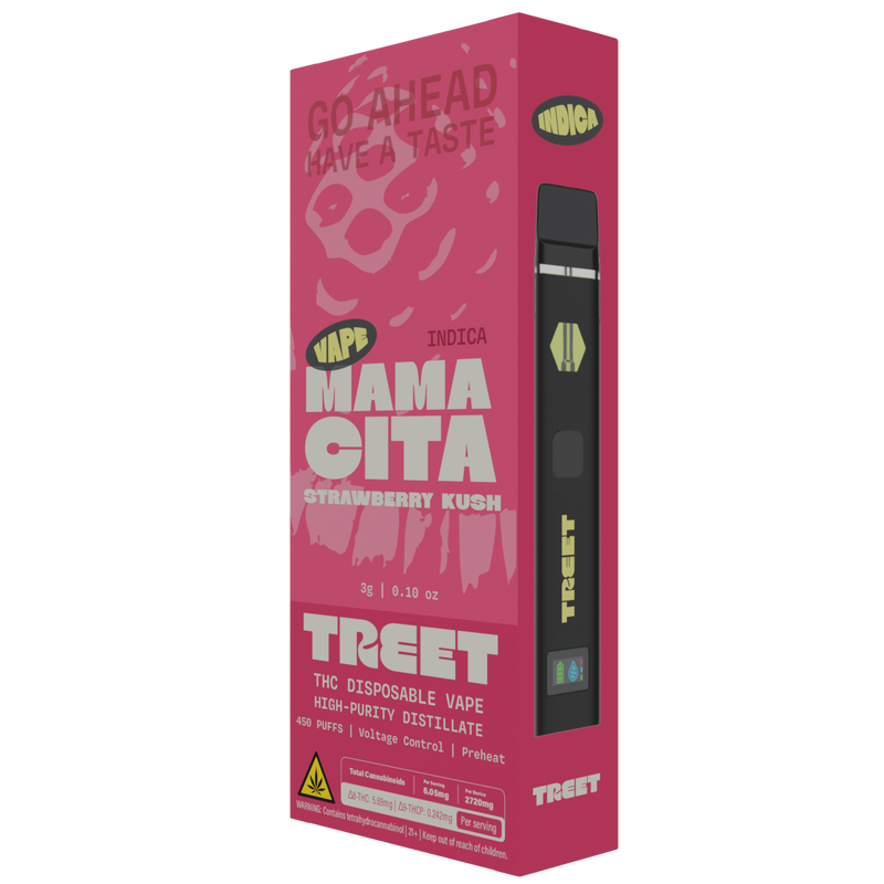 TREET 3G THC DISPOSABLE VAPE  – MAMACITA STRAWBERRY KUSH (INDICA)