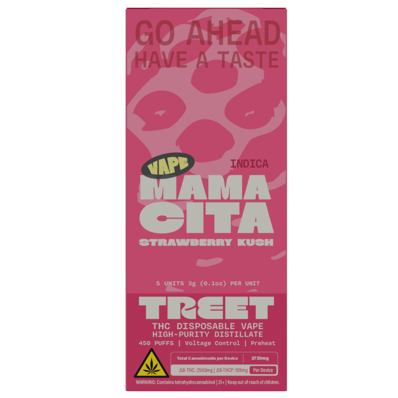 TREET 3G THC DISPOSABLE VAPE  – MAMACITA STRAWBERRY KUSH (INDICA)