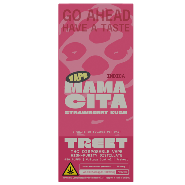 TREET 3G THC DISPOSABLE VAPE  – MAMACITA STRAWBERRY KUSH (INDICA)