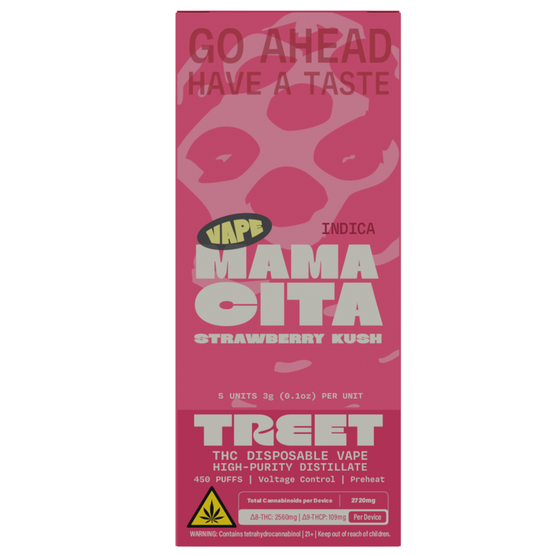TREET 3G THC DISPOSABLE VAPE  – MAMACITA STRAWBERRY KUSH (INDICA)