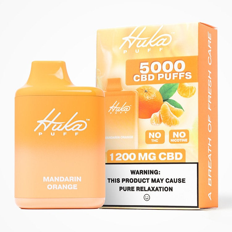 Hukapuff CBD Puff Vape 1200mg - Mandarin Orange - 5000 Puffs