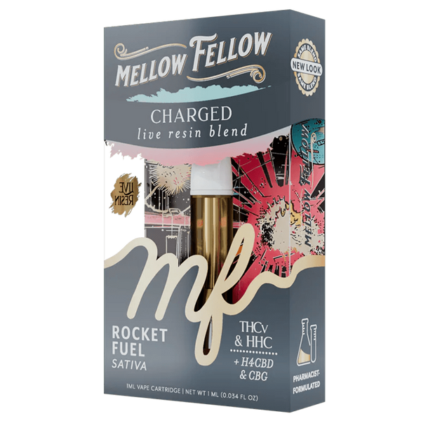 Mellow Fellow Charged Blend 1ml Live Resin Vape Cartridge - Rocket Fuel (Sativa)