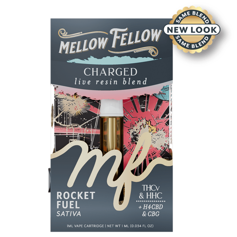 Mellow Fellow Charged Blend 1ml Live Resin Vape Cartridge - Rocket Fuel (Sativa)