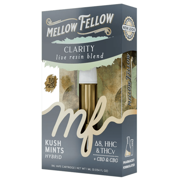 Mellow Fellow Clarity Blend 1ml Live Resin Vape Cartridge - Kush Mints (Hybrid)