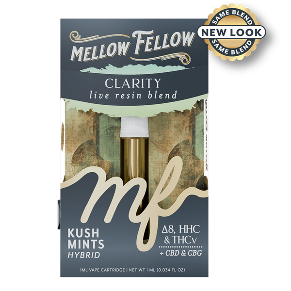 Mellow Fellow Clarity Blend 1ml Live Resin Vape Cartridge - Kush Mints (Hybrid)