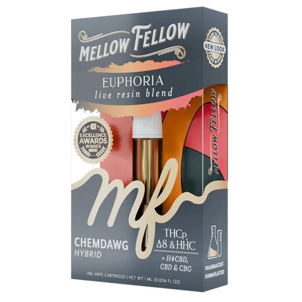 Mellow Fellow Euphoria Blend 1ml Live Resin Vape Cartridge - Chemdawg (Hybrid)