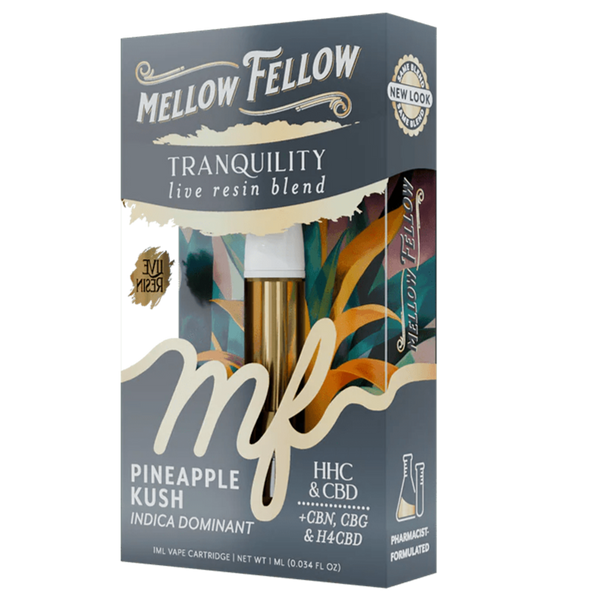Mellow FellowTranquility Blend 1ml Live Resin Vape Cartridge - Pineapple Kush (Indica Dominant)