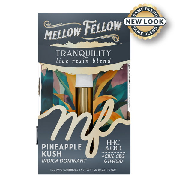 Mellow FellowTranquility Blend 1ml Live Resin Vape Cartridge - Pineapple Kush (Indica Dominant)