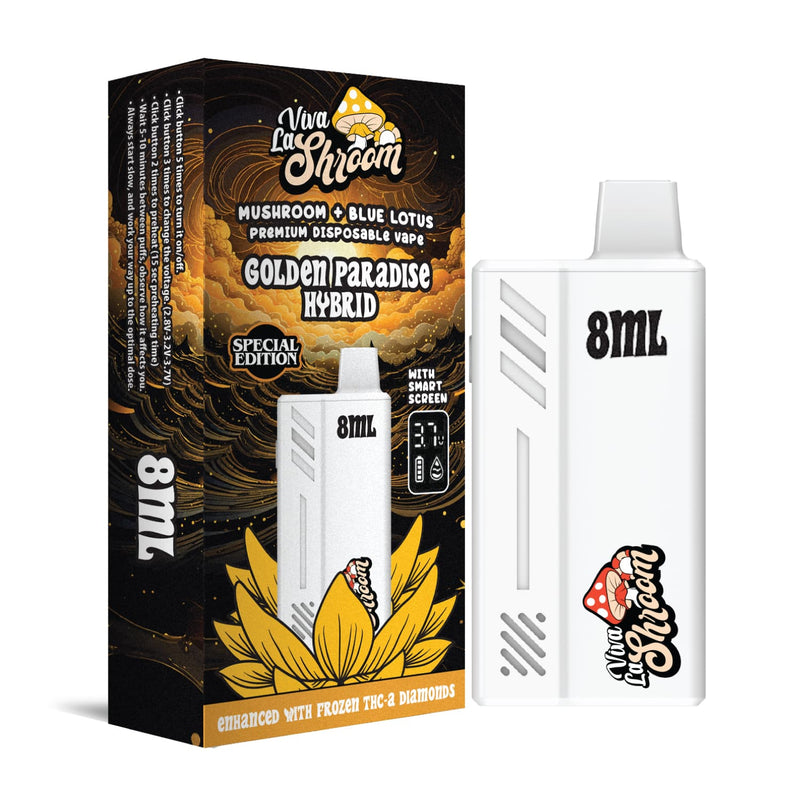 Mushroom + Blue Lotus – Disposable Vape 8ML Golden Paradise – Hybrid