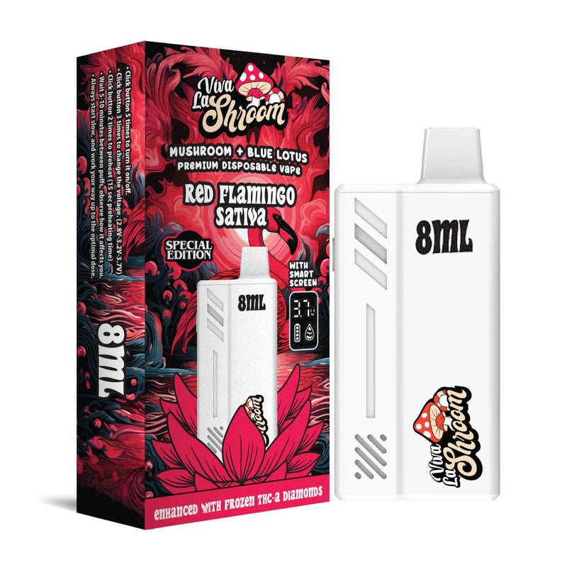 Mushroom + Blue Lotus – Disposable Vape 8ML Red Flamingo – Sativa