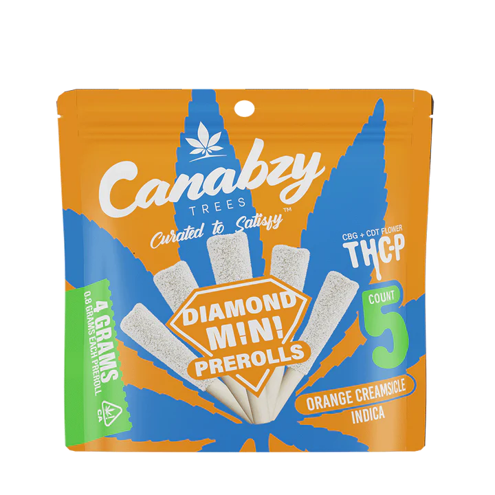 Canabzy THC-P Diamond Mini Preroll 4G 5ct - Orange Creamsicle - Indica