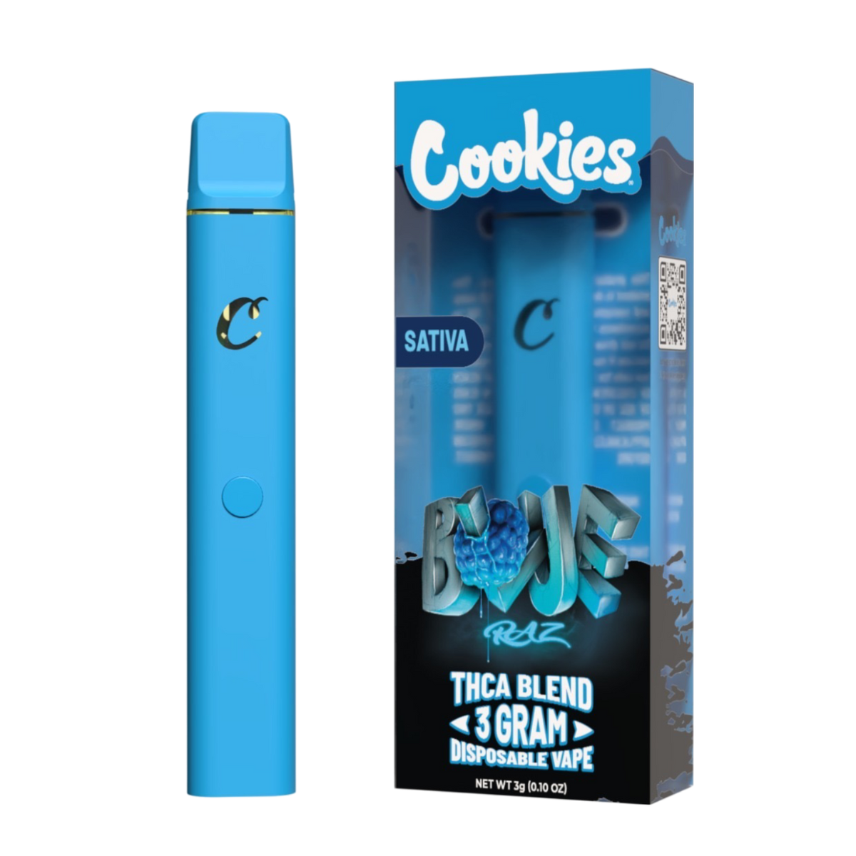 Cookies THC-A Blend Disposable vape 3G Blue Raz Sativa Cookies THC-A Blend Disposable vape 3G Blue Raz Sativa