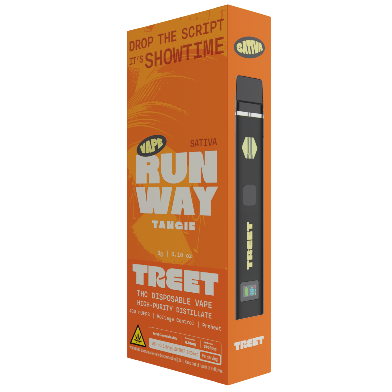 TREET 3G THC DISPOSABLE VAPE - RUNAWAY TANGIE SATIVA