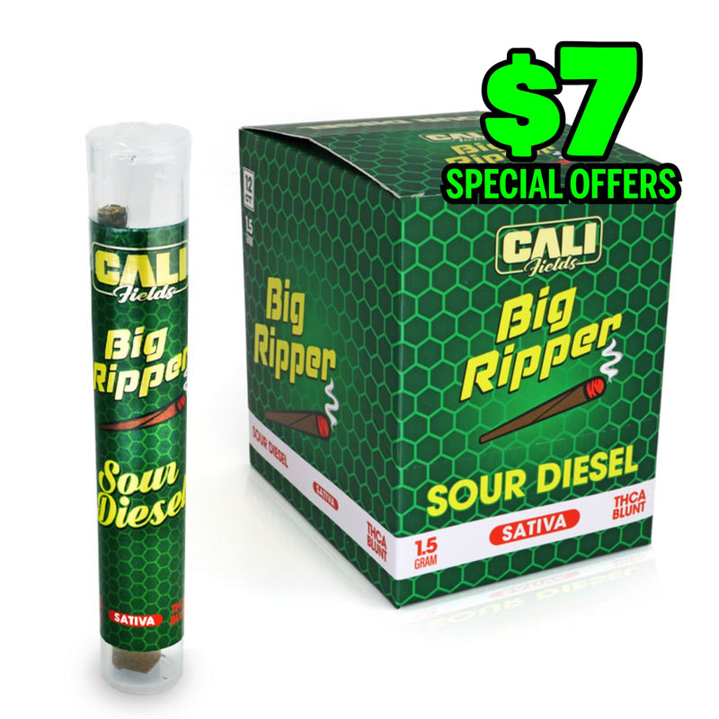 Cali Fields Big Ripper THCA Blunt Pre-Rolls 1.5G,Sour Diesel Sativa