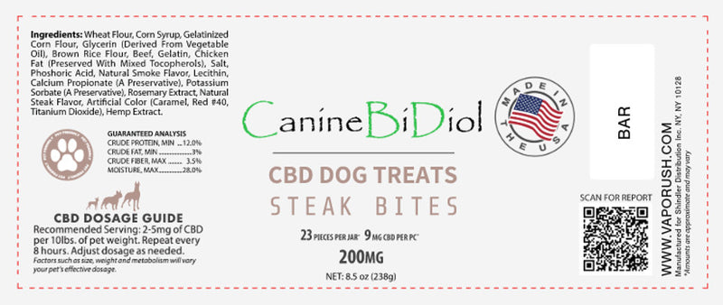 CanineBiDiol - CBD TREATS FOR DOGS STEAK BITES
