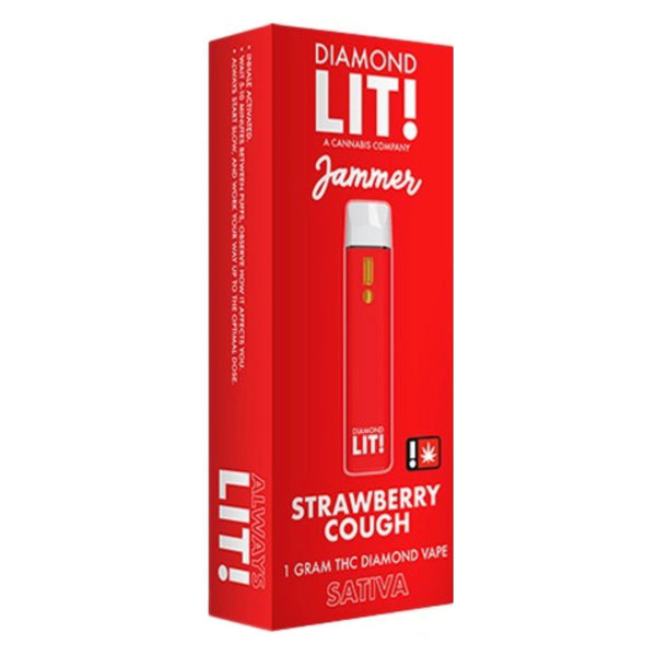 LIT! THC DIAMOND DISPOSABLE VAPE JAMMER 1G , STRAWBERRY COUGH - SATIVA