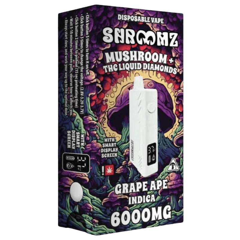 Shroomz THC Liquid Diamond Mushroom Disposable – 6G Grape Ape Indica