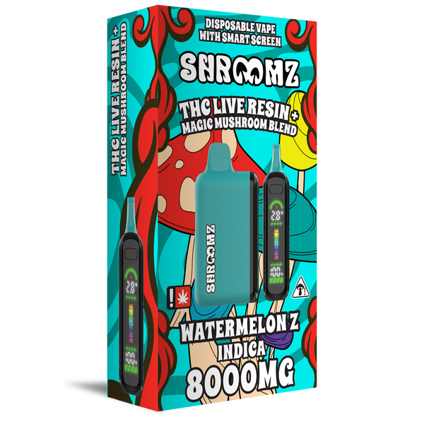 Shroomz Thc Live Resin + Magic Mushroom Blend Disposable – 8G Watermelon z - Indica