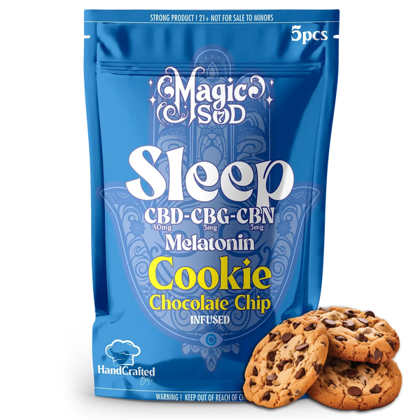 MAGICSOD Sleep Chocolate Chip Cookie infused with (CBD + CBG + CBN @ 750mg) + Melatonin