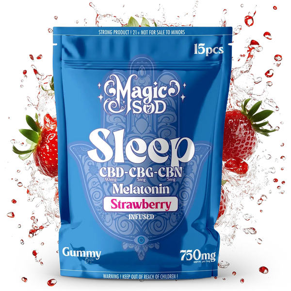 MAGICSOD SLEEP CBD-CBG-CBN MELATONIN GUMMY 750MG -  STRAWBERRY