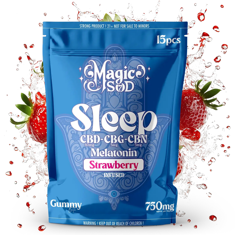 MAGICSOD SLEEP CBD-CBG-CBN MELATONIN GUMMY 750MG -  STRAWBERRY