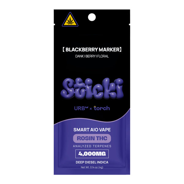 Sticki by URB x TORCH Smart AIO Vape 4000mg Rosin THC Blackberry Marker