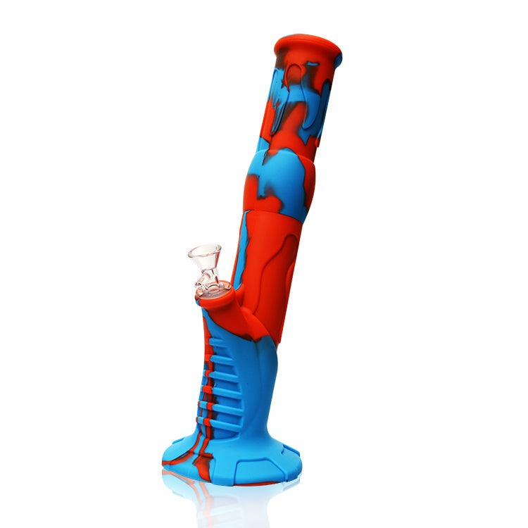 SILICONE AND GLASS "GRIP ME" BONG 15"