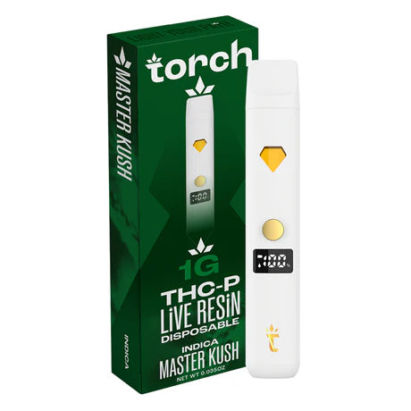 Torch THC-P LIVE RESIN Disposable Vape Master Kush Indica 1G