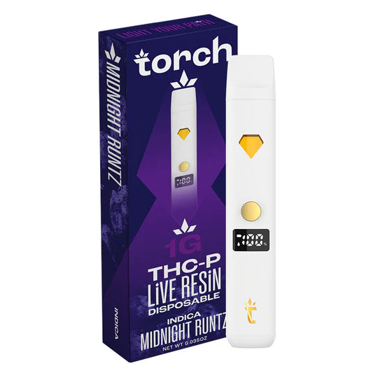 Torch THC-P LIVE RESIN Disposable Vape Midnight Runtz Indica 1G