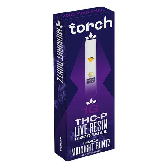 Torch THC-P LIVE RESIN Disposable Vape Midnight Runtz Indica 1G