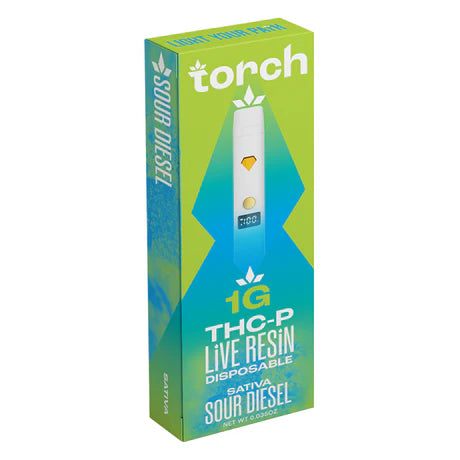 Torch THC-P LIVE RESIN Disposable Vape Sour Diesel Sativa 1G