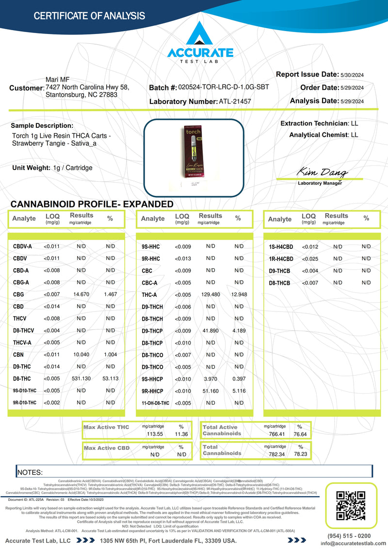 1G CARTRIDGE // 510 Strawberry Tangie | Sativa