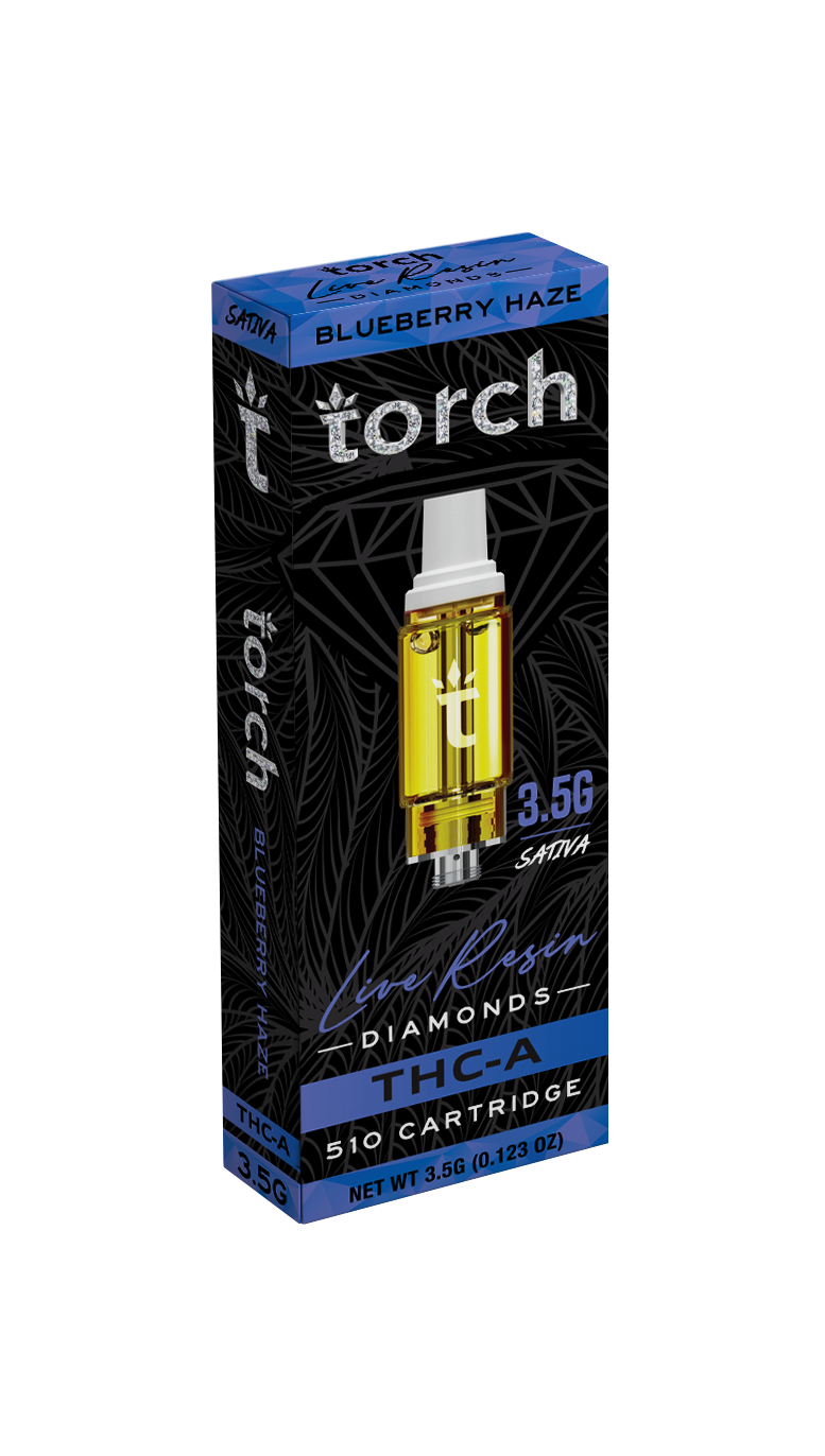 Torch BlueBrerry Haze THC-A Live Resin Diamonds 510 Cartridge 3.5G SATIVA