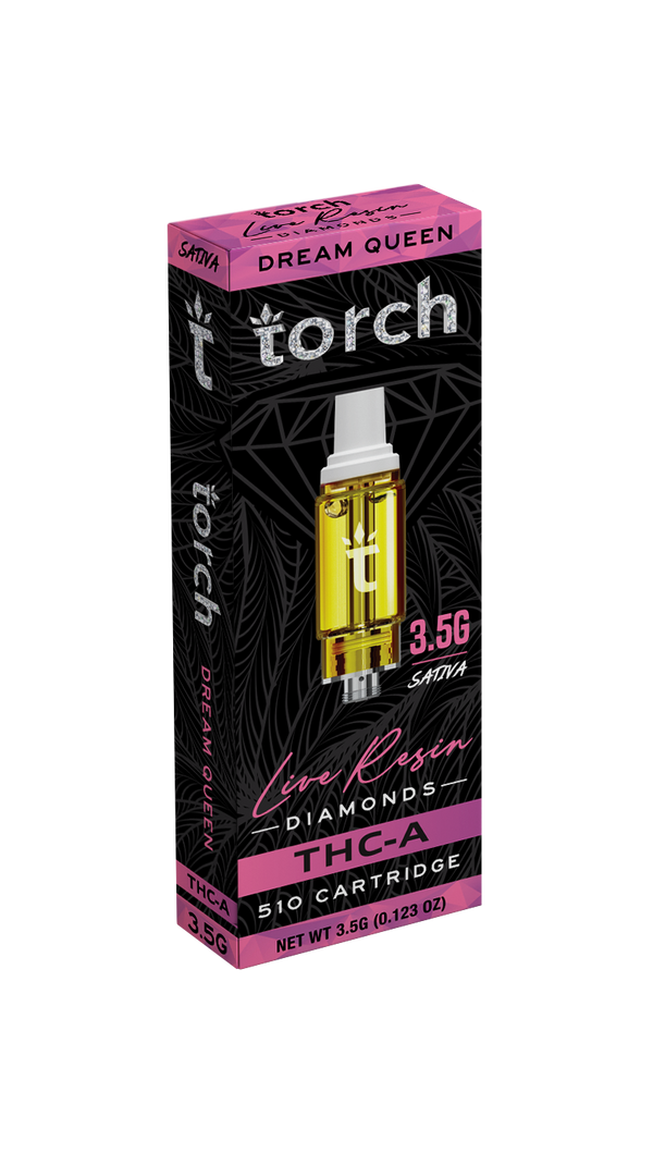 Torch Dream Queen THC-A Live Resin Diamonds 510 Cartridge 3.5G SATIVA
