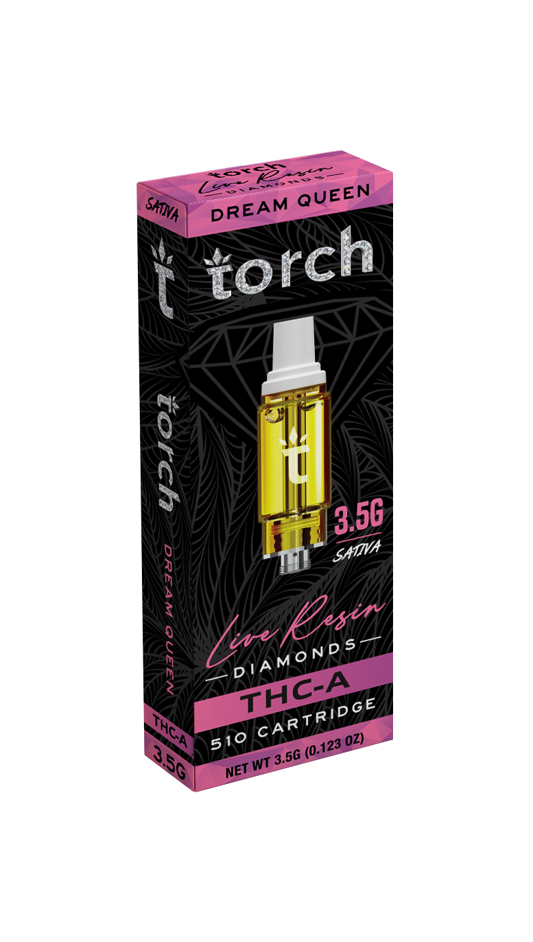 Torch Dream Queen THC-A Live Resin Diamonds 510 Cartridge 3.5G SATIVA