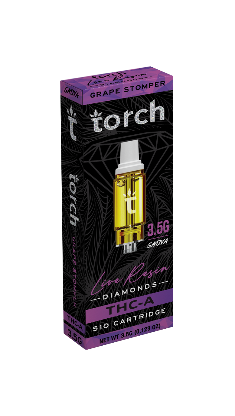 Torch Grape Stomper THC-A Live Resin Diamonds 510 Cartridge 3.5G SATIVA