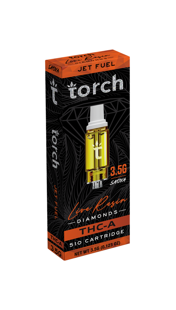 Torch Jet Fuel THC-A Live Resin Diamonds 510 Cartridge 3.5G SATIVA