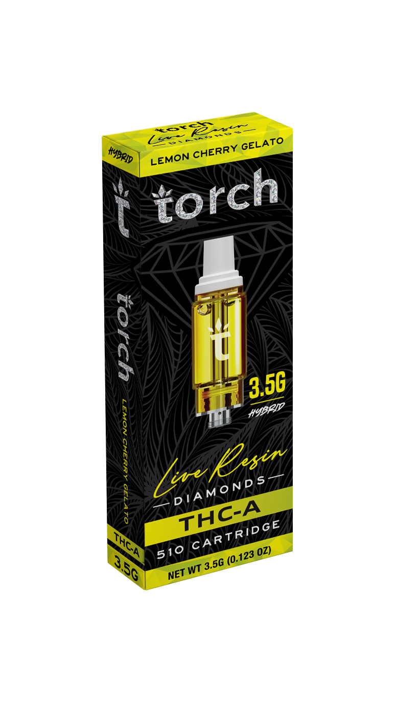 Torch Lemon Cherry Gelato THC-A Live Resin Diamonds 510 Cartridge 3.5G Hybrid&nbsp;
