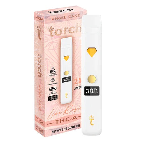 Live Rosin Angel Cake Indica Torch THC-A Disposable Vape Pen 2.5g
