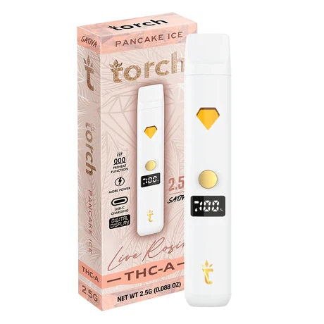 Live Rosin Pancake Ice Sativa Torch THC-A Disposable Vape Pen 2.5g