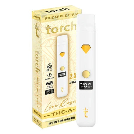 Live Rosin Pineapple Fruz Sativa Torch THC-A Disposable Vape Pen 2.5g