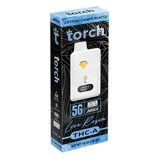 Live Rosin COTTON CANDY RUNTZ INDICA Torch THC-A Disposable Vape 5g