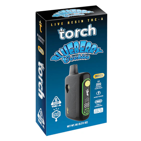 Torch Pulse Live Resin THC-A 6G Disposable Vape Blueberry Cookies Indica