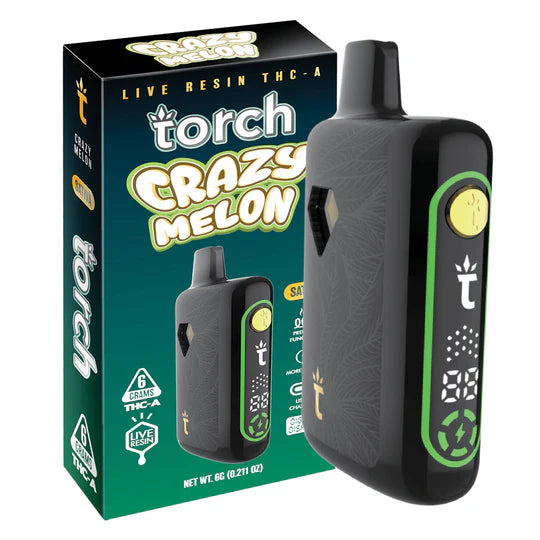 Torch Pulse Live Resin THC-A 6G Disposable Vape Crazy Melon Sativa