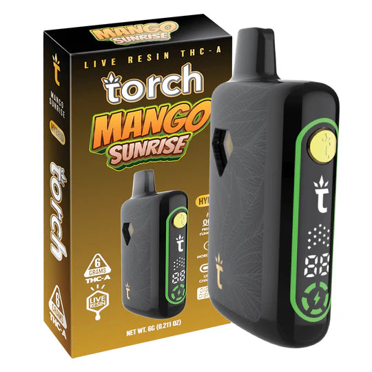 Torch Pulse Live Resin THC-A 6G Disposable Vape Mango Sunrise Hybrid