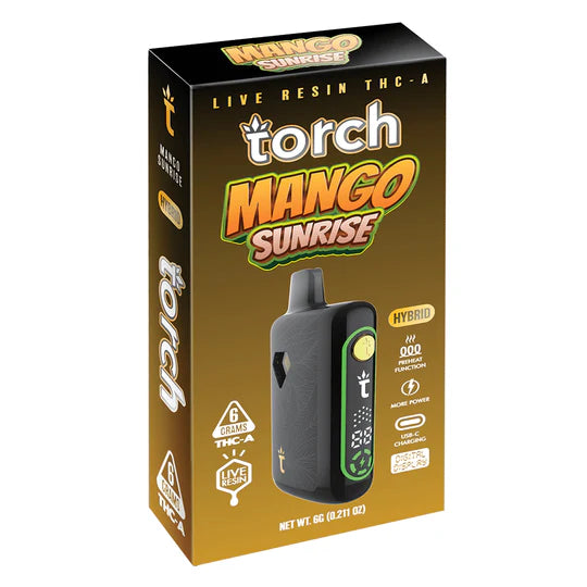 Torch Pulse Live Resin THC-A 6G Disposable Vape Mango Sunrise Hybrid